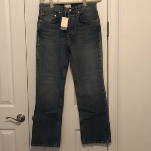 DOEN Willow Jeans Lampasas Wash High Rise Button Fly Straight Leg Women's 30